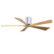 Matthews Fans Irene-5H 60in 5-Blade Ceiling Fan | Contemporary Brushed Nickel and Light Maple Solid Wood | Large Living Room | Model IR5H-BN-LM-60