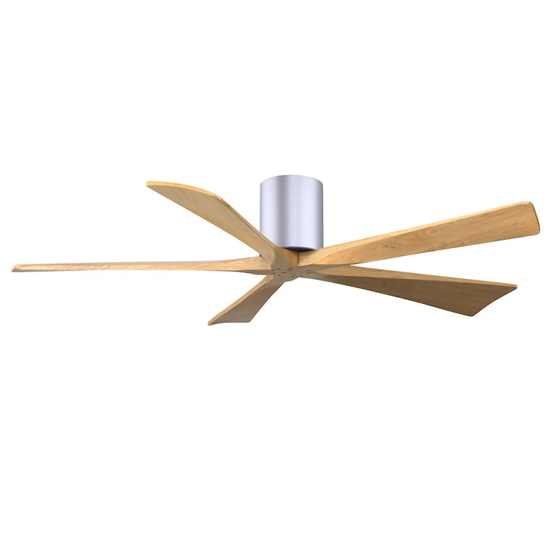 Matthews Fans Irene-5H 60in 5-Blade Ceiling Fan | Contemporary Brushed Nickel and Light Maple Solid Wood | Large Living Room | Model IR5H-BN-LM-60