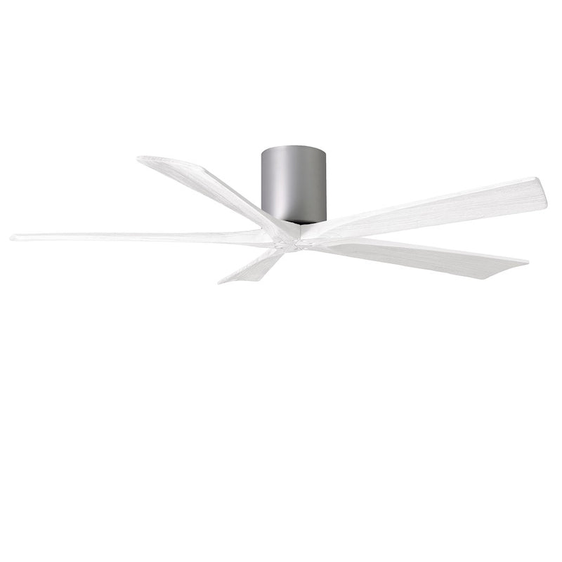 Matthews Fans Irene 5H 60in 5-Blade Ceiling Fan | Brushed Nickel and Matte White Solid Wood | Large Living Room & Bedroom | Model IR5H-BN-MWH-60