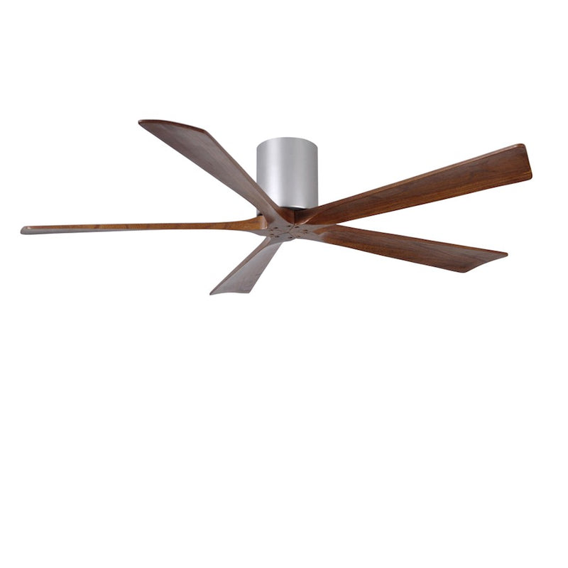 Matthews Fan Irene-H 60in 5-Blade Flush Mount Ceiling Fan | Brushed Nickel and Walnut | Living Room & Bedroom | 60 x 60 x 10 in | Model IR5H-BN-WA-60