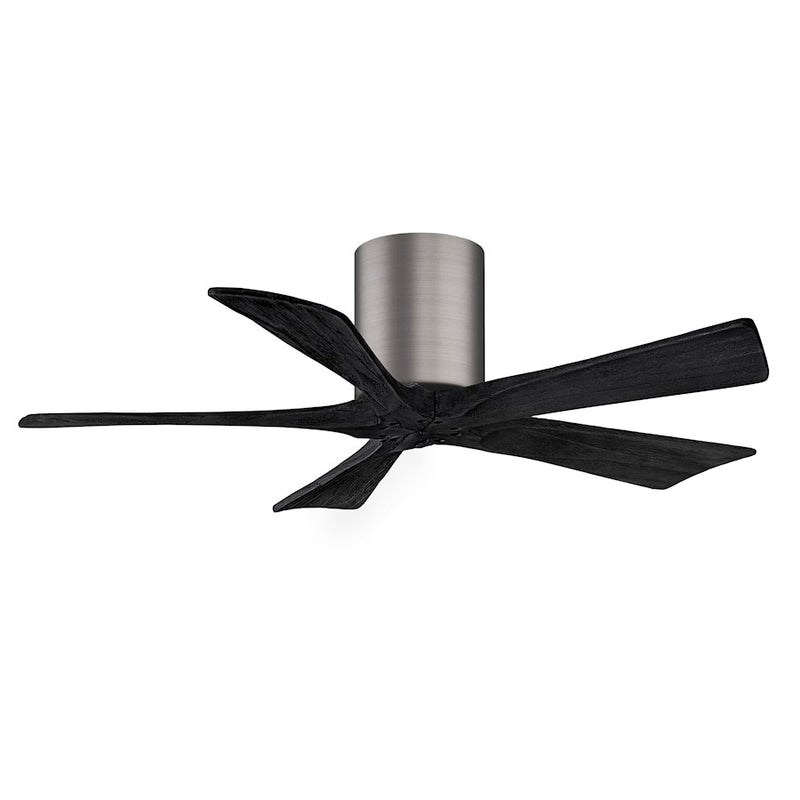 Matthews Fans Irene 5H 42in 5-Blade Ceiling Fan | Brushed Pewter and Matte Black Solid Wood | Bedroom & Office | 42 x 42 x 10 in | Model IR5H-BP-BK-42