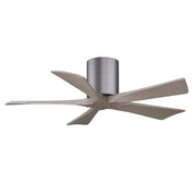 Matthews Fans Irene-5H 42in 5-Blade Ceiling Fan | Contemporary Brushed Pewter and Gray Ash Wood | Bedroom & Living Room | Model IR5H-BP-GA-42