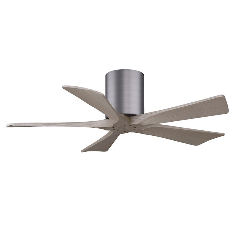 Matthews Fans Irene-5H 42in 5-Blade Ceiling Fan | Contemporary Brushed Pewter and Gray Ash Wood | Bedroom & Living Room | Model IR5H-BP-GA-42