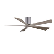 Matthews Fans Irene-5H 60in 5-Blade Ceiling Fan | Contemporary Brushed Pewter and Gray Ash Wood | Bedroom & Living Room | Model IR5H-BP-GA-60