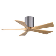 Matthews Fans Irene-5H 42in 5-Blade Ceiling Fan | Contemporary Brushed Pewter and Light Maple Wood | Bedroom & Living Room | Model IR5H-BP-LM-42