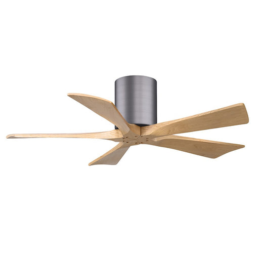 Matthews Fans Irene-5H 42in 5-Blade Ceiling Fan | Contemporary Brushed Pewter and Light Maple Wood | Bedroom & Living Room | Model IR5H-BP-LM-42