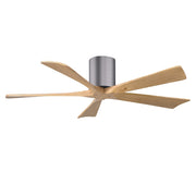 Matthews Fans Irene-5H 52in 5-Blade Ceiling Fan | Contemporary Brushed Pewter and Light Maple Wood | Living Room & Bedroom | Model IR5H-BP-LM-52