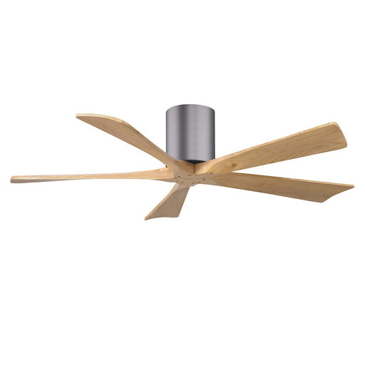 Matthews Fans Irene-5H 52in 5-Blade Ceiling Fan | Contemporary Brushed Pewter and Light Maple Wood | Living Room & Bedroom | Model IR5H-BP-LM-52
