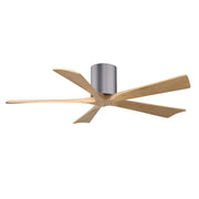 Matthews Fans Irene-5H 52in 5-Blade Ceiling Fan | Contemporary Brushed Pewter and Light Maple Wood | Living Room & Bedroom | Model IR5H-BP-LM-52