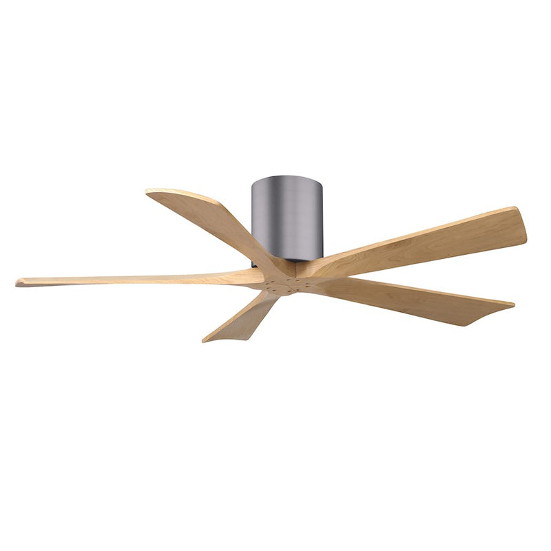 Matthews Fans Irene-5H 52in 5-Blade Ceiling Fan | Contemporary Brushed Pewter and Light Maple Wood | Living Room & Bedroom | Model IR5H-BP-LM-52