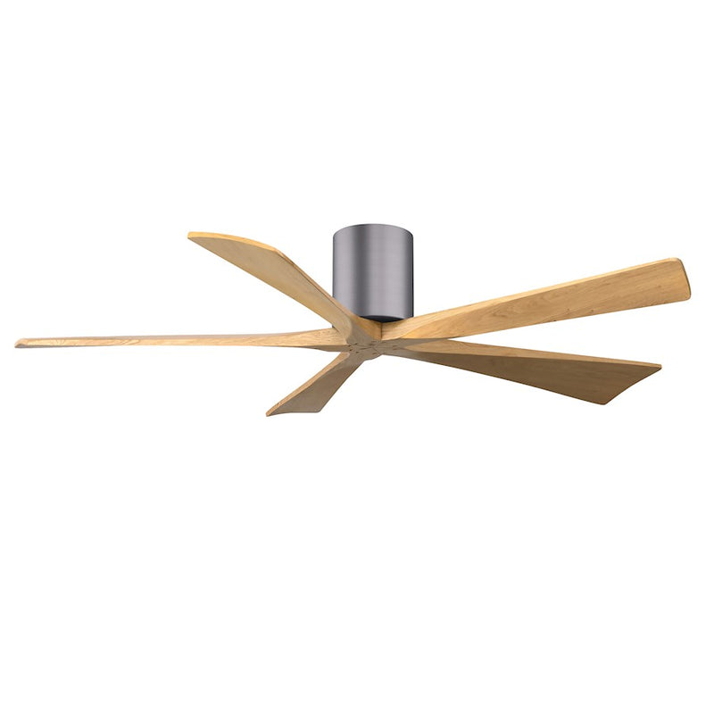Matthews Fans Irene-5H 60in 5-Blade Ceiling Fan | Contemporary Brushed Pewter and Light Maple Wood | Living Room & Bedroom | Model IR5H-BP-LM-60