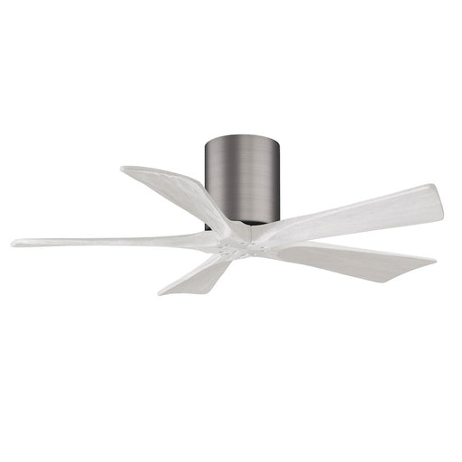 Matthews Fans Irene-5H 42in 5-Blade Ceiling Fan | Contemporary Brushed Pewter and Matte White Wood | Bedroom & Dining Room | Model IR5H-BP-MWH-42