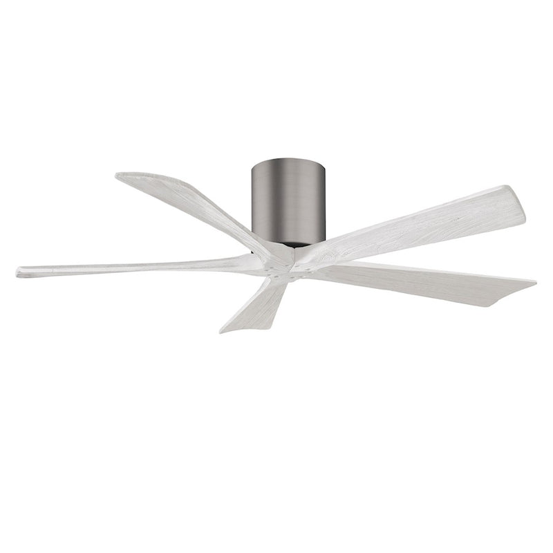 Matthews Fans Irene-5H 52in 5-Blade Ceiling Fan | Contemporary Brushed Pewter and Matte White Wood | Living Room & Bedroom | Model IR5H-BP-MWH-52