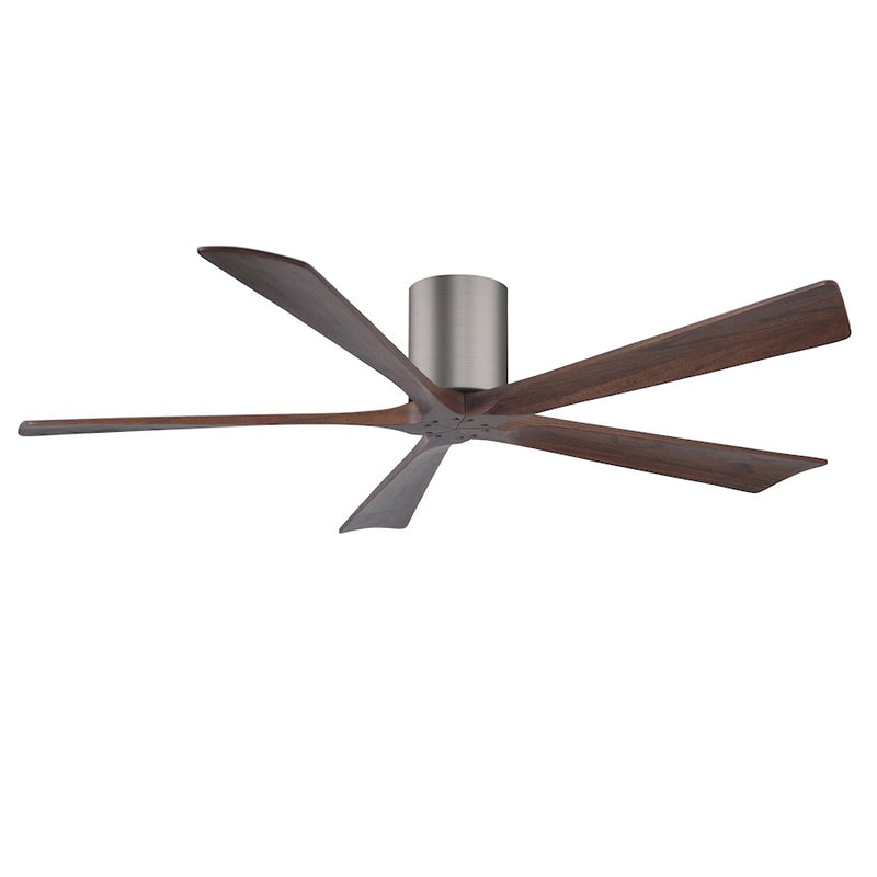 Matthews Fans Irene-5H 60in 5-Blade Ceiling Fan | Contemporary Brushed Pewter and Walnut Solid Wood | Living Room & Great Room | Model IR5H-BP-WA-60