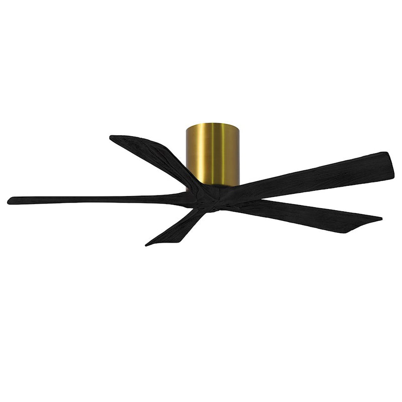 Matthews Fans Irene-5H 52in 5-Blade Ceiling Fan | Brushed Brass and Matte Black Solid Wood | Bedroom & Living Room | Model IR5H-BRBR-BK-52