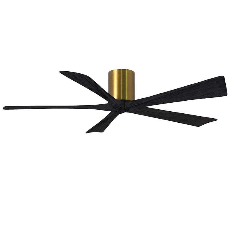 Matthews Fans Irene-5H 60in 5-Blade Ceiling Fan | Brushed Brass and Matte Black Solid Wood | Bedroom & Living Room | Model IR5H-BRBR-BK-60