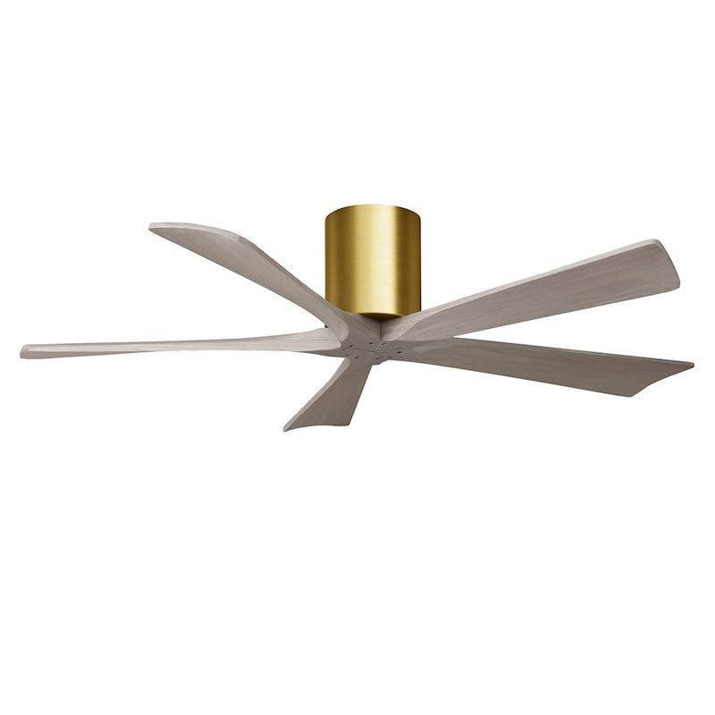 Matthews Fans Irene-5H 52in 5-Blade Ceiling Fan | Contemporary Brushed Brass and Gray Ash Wood | Living Room & Bedroom | Model IR5H-BRBR-GA-52