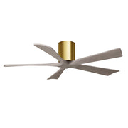 Matthews Fans Irene-5H 52in 5-Blade Ceiling Fan | Contemporary Brushed Brass and Gray Ash Wood | Living Room & Bedroom | Model IR5H-BRBR-GA-52