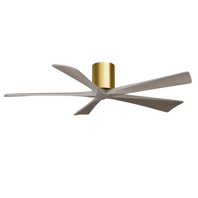 Matthews Fans Irene-5H 60in 5-Blade Ceiling Fan | Contemporary Brushed Brass and Gray Ash Wood | Living Room & Bedroom | Model IR5H-BRBR-GA-60