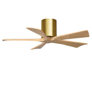 Matthews Fans Irene-5H 42in 5-Blade Ceiling Fan | Contemporary Brushed Brass and Light Maple Wood | Living Room & Bedroom | Model IR5H-BRBR-LM-42