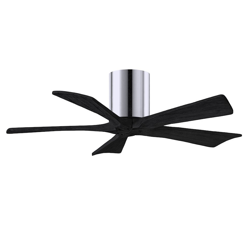 Matthews Fans Irene 5H 42in 5-Blade Ceiling Fan | Modern Polished Chrome and Matte Black Solid Wood | Bedroom & Dining Room | Model IR5H-CR-BK-42