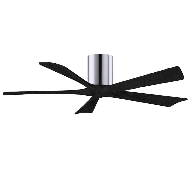 Matthews Fans Irene 5H 52in 5-Blade Ceiling Fan | Modern Polished Chrome and Matte Black Solid Wood | Living Room & Bedroom | Model IR5H-CR-BK-52