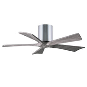Matthews Fan Irene-5H 42in 5-Blade Flush Ceiling Fan | Polished Chrome and Barn Wood | Bedroom & Small Living Room | Model IR5H-CR-BW-42
