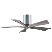 Matthews Fan Irene-5H 42in 5-Blade Flush Ceiling Fan | Polished Chrome and Barn Wood | Bedroom & Small Living Room | Model IR5H-CR-BW-42