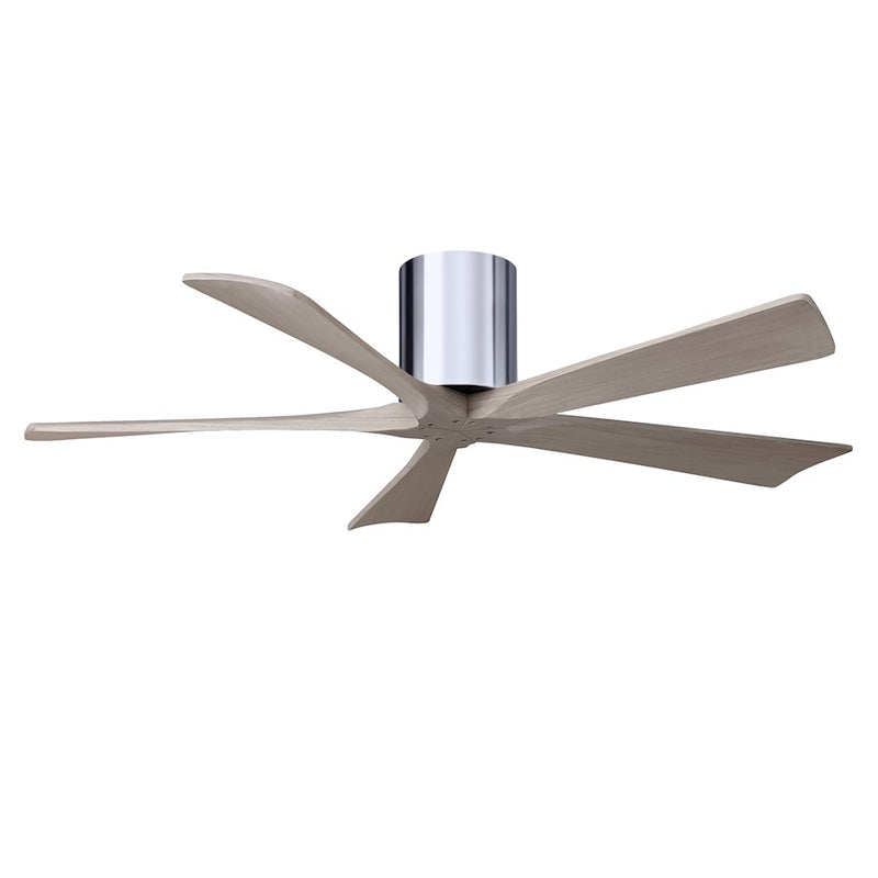 Matthews Fans Irene-5H 52in 5-Blade Ceiling Fan | Contemporary Polished Chrome and Gray Ash Solid Wood | Bedroom & Living Room | Model IR5H-CR-GA-52