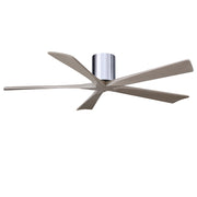 Matthews Fans Irene-5H 60in 5-Blade Ceiling Fan | Contemporary Polished Chrome and Gray Ash Solid Wood | Bedroom & Living Room | Model IR5H-CR-GA-60