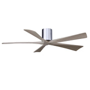 Matthews Fans Irene-5H 60in 5-Blade Ceiling Fan | Contemporary Polished Chrome and Gray Ash Solid Wood | Bedroom & Living Room | Model IR5H-CR-GA-60