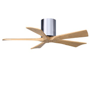 Matthews Fans Irene-5H 42in 5-Blade Ceiling Fan | Contemporary Polished Chrome and Light Maple Solid Wood | Bedroom & Living | Model IR5H-CR-LM-42