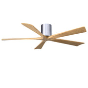 Matthews Fans Irene-5H 60in 5-Blade Ceiling Fan | Polished Chrome and Light Maple Wood | Large Living Room & Great Room | Model IR5H-CR-LM-60