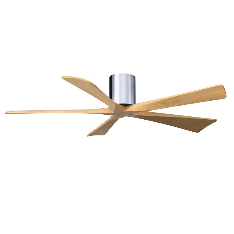 Matthews Fans Irene-5H 60in 5-Blade Ceiling Fan | Polished Chrome and Light Maple Wood | Large Living Room & Great Room | Model IR5H-CR-LM-60