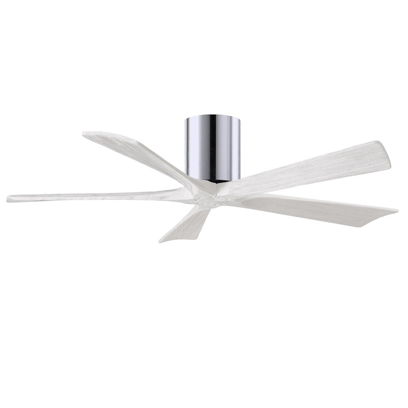 Matthews Fans Irene-5H 52in 5-Blade Ceiling Fan | Polished Chrome and Matte White Wood | Living Room & Bedroom | Model IR5H-CR-MWH-52