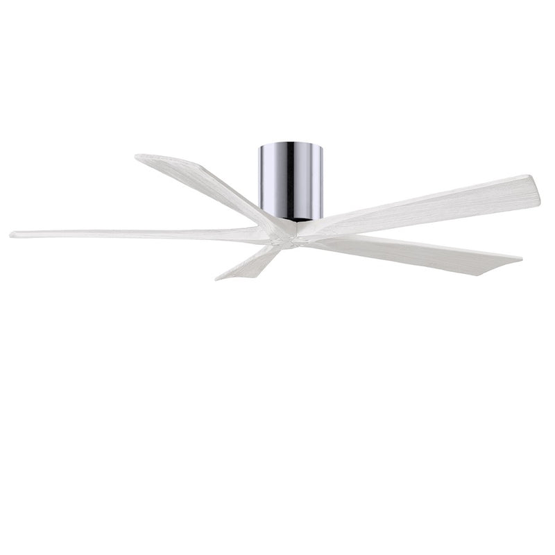 Matthews Fans Irene-5H 60in 5-Blade Ceiling Fan | Polished Chrome and Matte White Solid Wood | Living Room & Bedroom | Model IR5H-CR-MWH-60