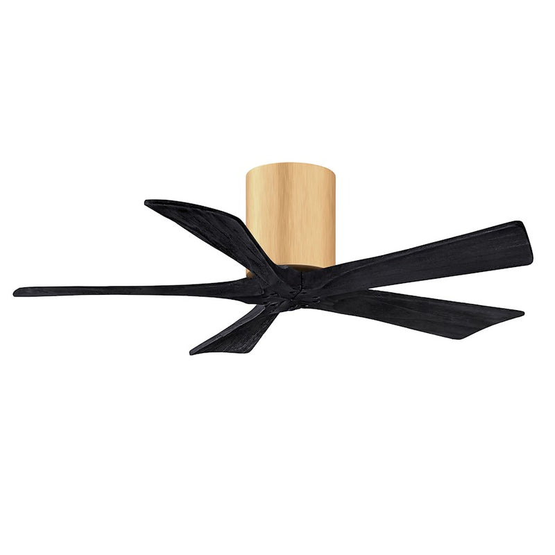 Matthews Fans Irene-5H 42in 5-Blade Ceiling Fan | Contemporary Light Maple and Matte Black | Bedroom & Home Office | Model IR5H-LM-BK-42