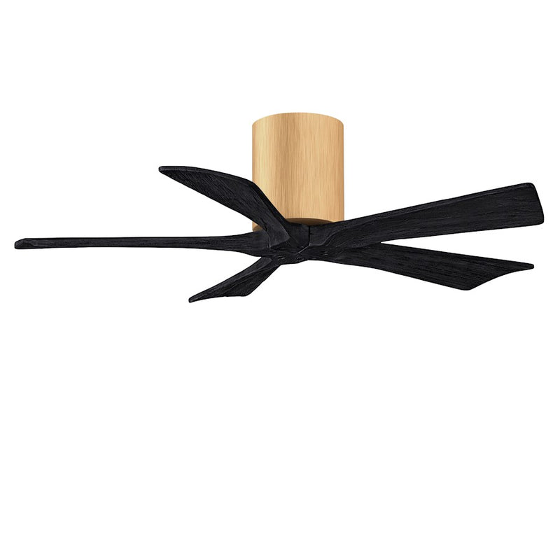Matthews Fans Irene-5H 42in 5-Blade Ceiling Fan | Contemporary Light Maple and Matte Black | Bedroom & Home Office | Model IR5H-LM-BK-42