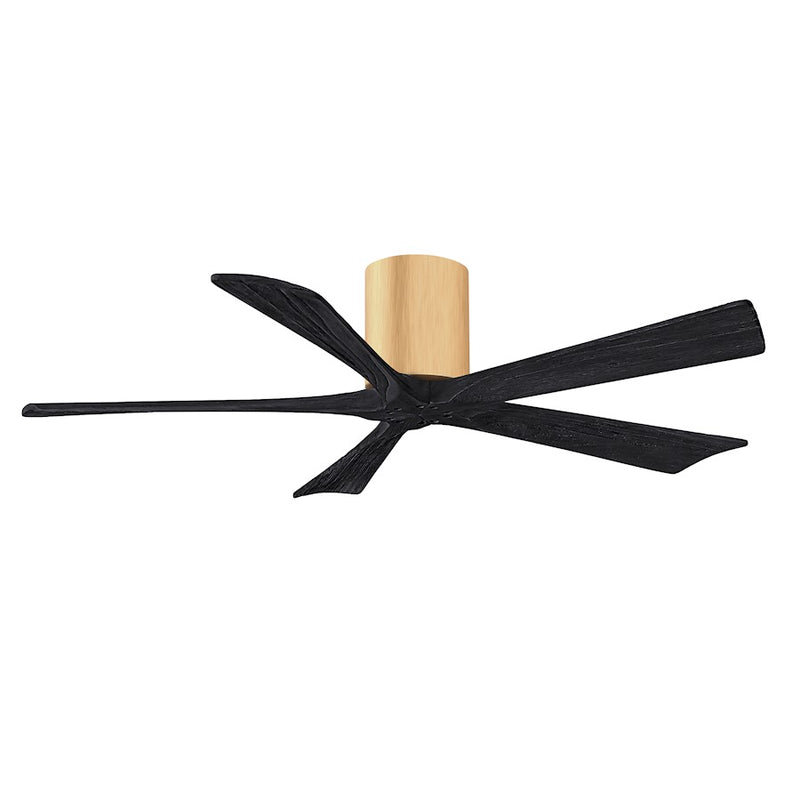 Matthews Fans Irene-5H 52in 5-Blade Ceiling Fan | Contemporary Light Maple and Matte Black | Living Room & Bedroom | Model IR5H-LM-BK-52