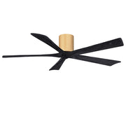Matthews Fans Irene-5H 60in 5-Blade Ceiling Fan | Contemporary Light Maple and Matte Black | Great Room & Living Room | Model IR5H-LM-BK-60