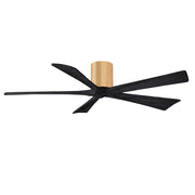 Matthews Fans Irene-5H 60in 5-Blade Ceiling Fan | Contemporary Light Maple and Matte Black | Great Room & Living Room | Model IR5H-LM-BK-60