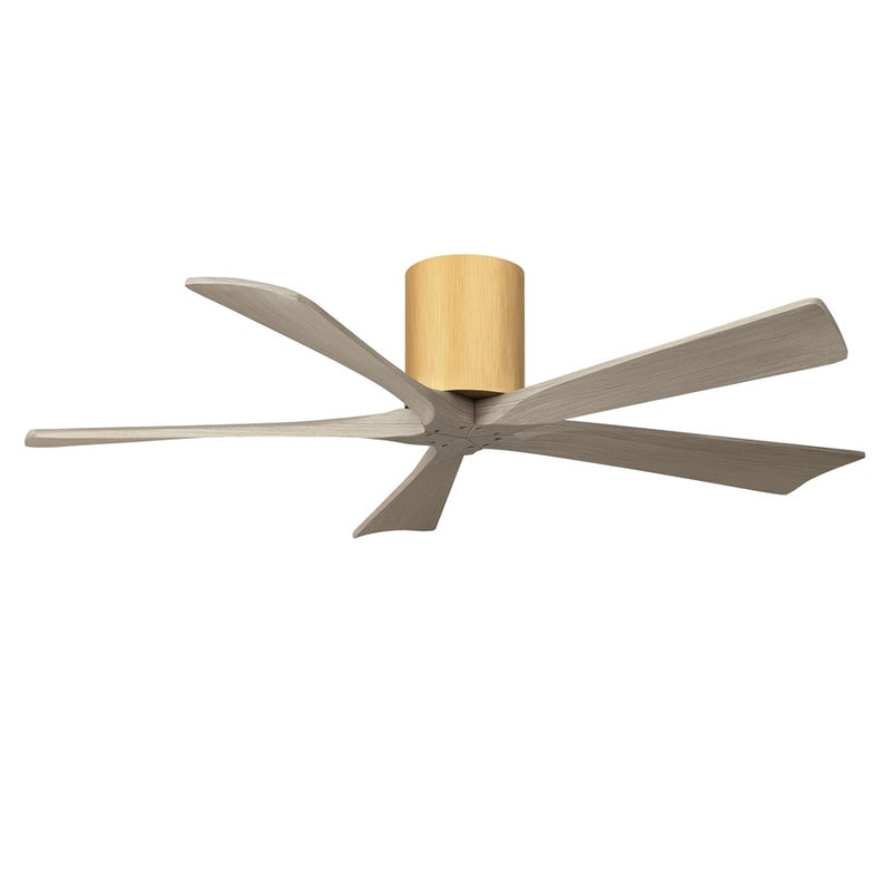 Matthews Fans Irene-5H 52in 5-Blade Flush Ceiling Fan | Contemporary Gray Ash Wood and Light Maple | Large Living Room | Model IR5H-LM-GA-52