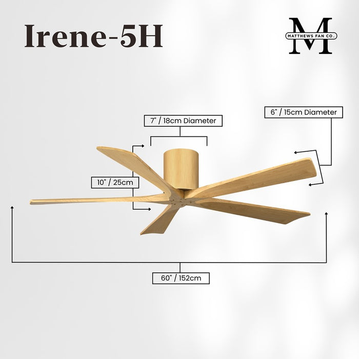 Matthews Fan Irene-5H 60" 5-Blade Flush Paddle Fan, Maple Tone