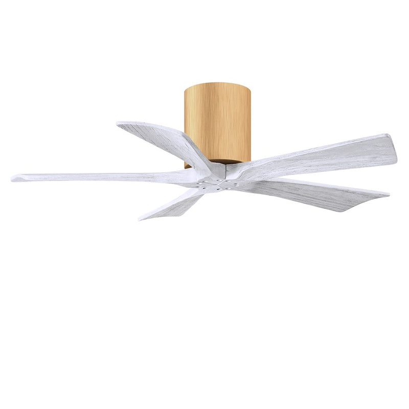 Matthews Fans Irene-5H 42in 5-Blade Ceiling Fan | Light Maple and Matte White | Bedroom & Living Room | 42 x 42 x 10 in | Model IR5H-LM-MWH-42