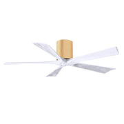 Matthews Fans Irene-5H 52in 5-Blade Ceiling Fan | Contemporary Light Maple and Matte White Solid Wood | Living Room & Bedroom | Model IR5H-LM-MWH-52