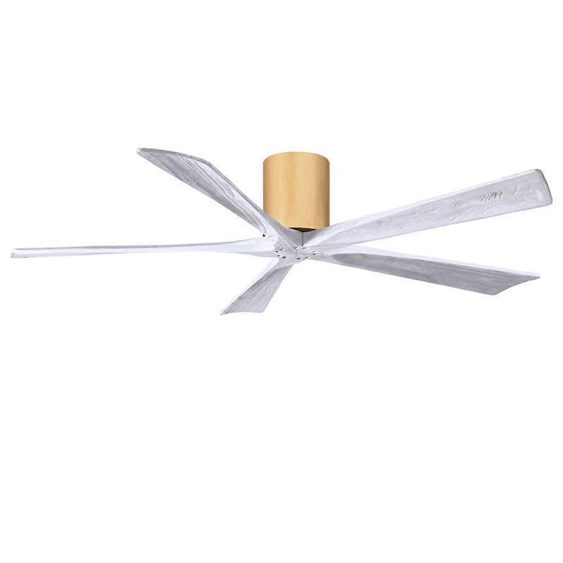 Matthews Fans Irene-5H 60in 5-Blade Ceiling Fan | Contemporary Light Maple and Matte White Solid Wood | Living Room & Bedroom | Model IR5H-LM-MWH-60
