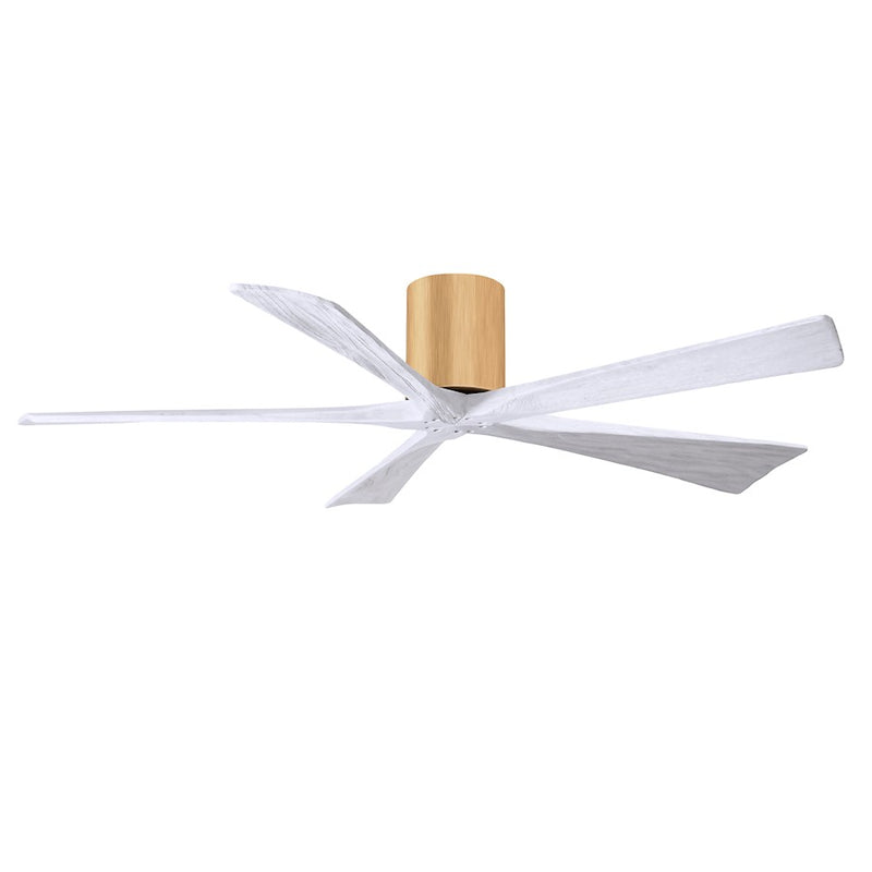Matthews Fans Irene-5H 60in 5-Blade Ceiling Fan | Contemporary Light Maple and Matte White Solid Wood | Living Room & Bedroom | Model IR5H-LM-MWH-60