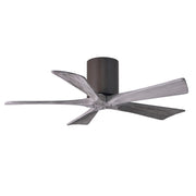 Matthews Fan Irene-H 42in 5-Blade Flush Mount Ceiling Fan | Textured Bronze and Barn Wood | Bedroom & Living Room | Model IR5H-TB-BW-42
