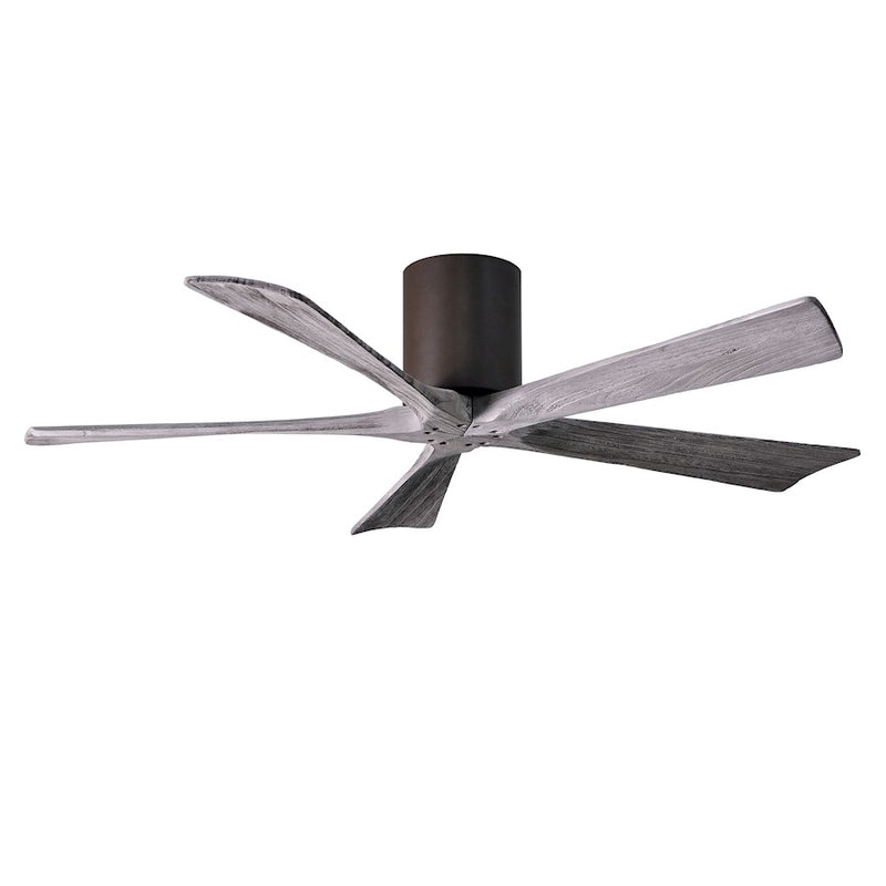 Matthews Fan Irene-H 52in 5-Blade Flush Mount Ceiling Fan | Textured Bronze and Barn Wood | Bedroom & Living Room | Model IR5H-TB-BW-52