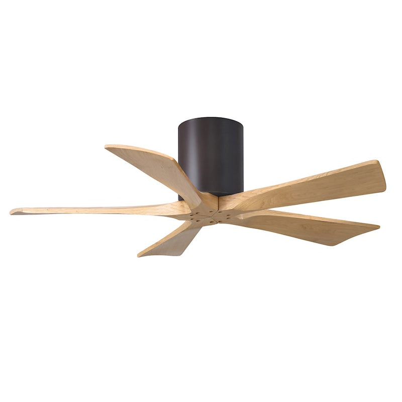 Matthews Fans Irene-5H 42in 5-Blade Ceiling Fan | Rustic Modern Textured Bronze and Light Maple Solid Wood | Bedroom & Living | Model IR5H-TB-LM-42